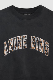 ANINE BING Miles Sweatshirt Anine Bing Leopard - Washed Black - Detail View