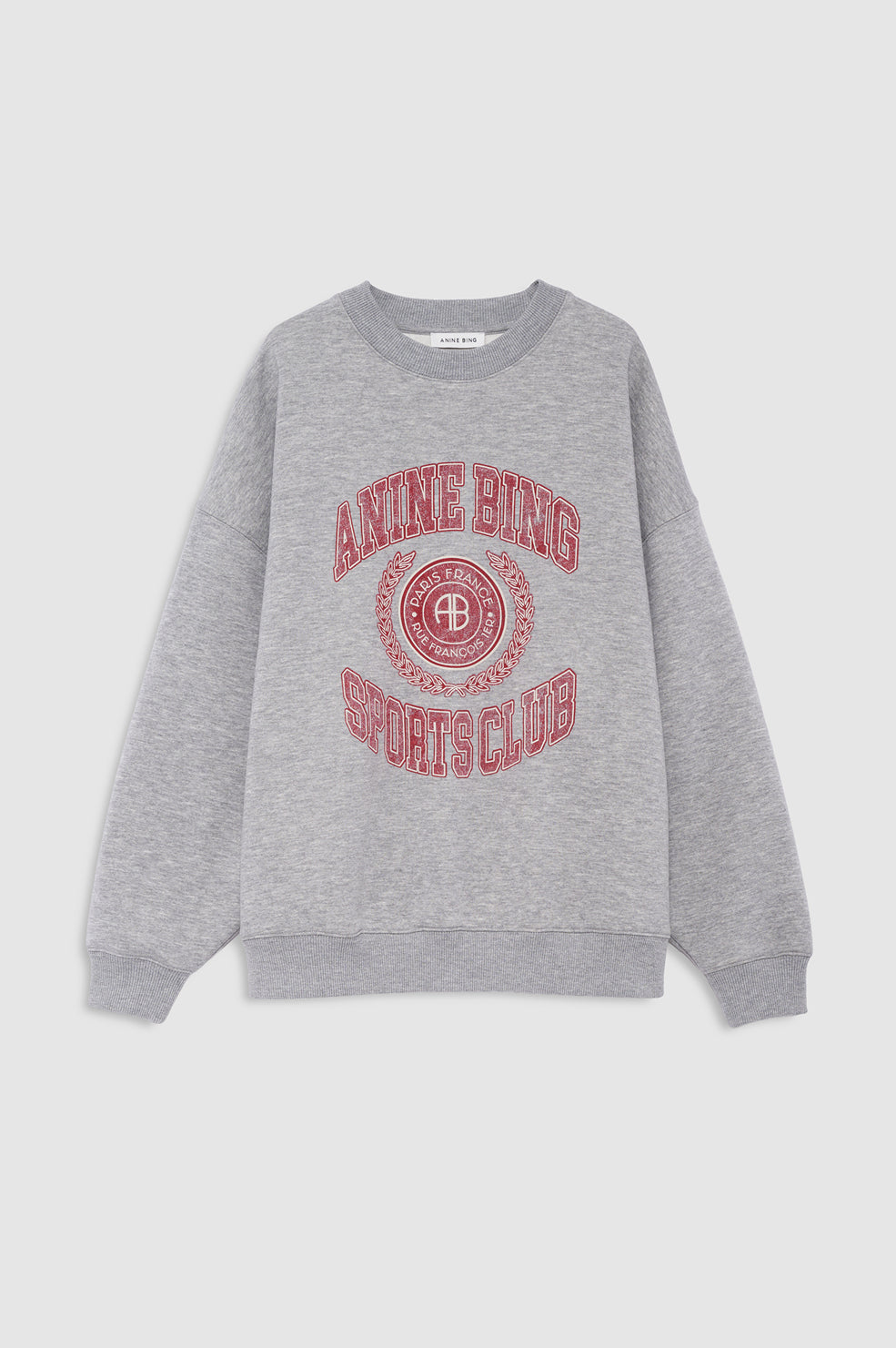 ANINE BING Miles Sweatshirt Collegiate - Grey - front view