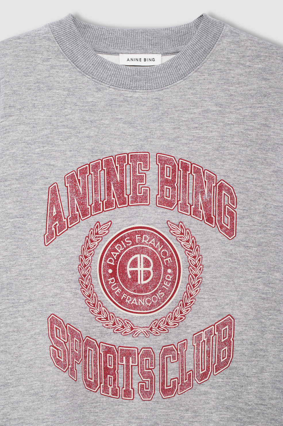 ANINE BING Miles Sweatshirt Collegiate - Grey - detail view