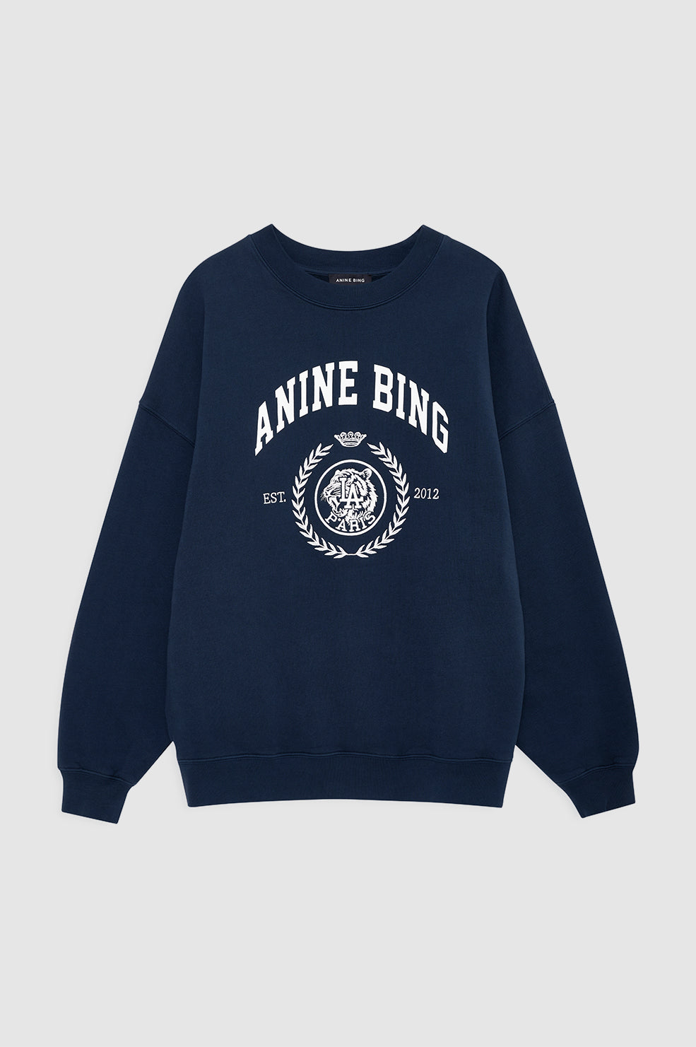 ANINE BING Miles Sweatshirt Collegiate - Dark Navy - front view