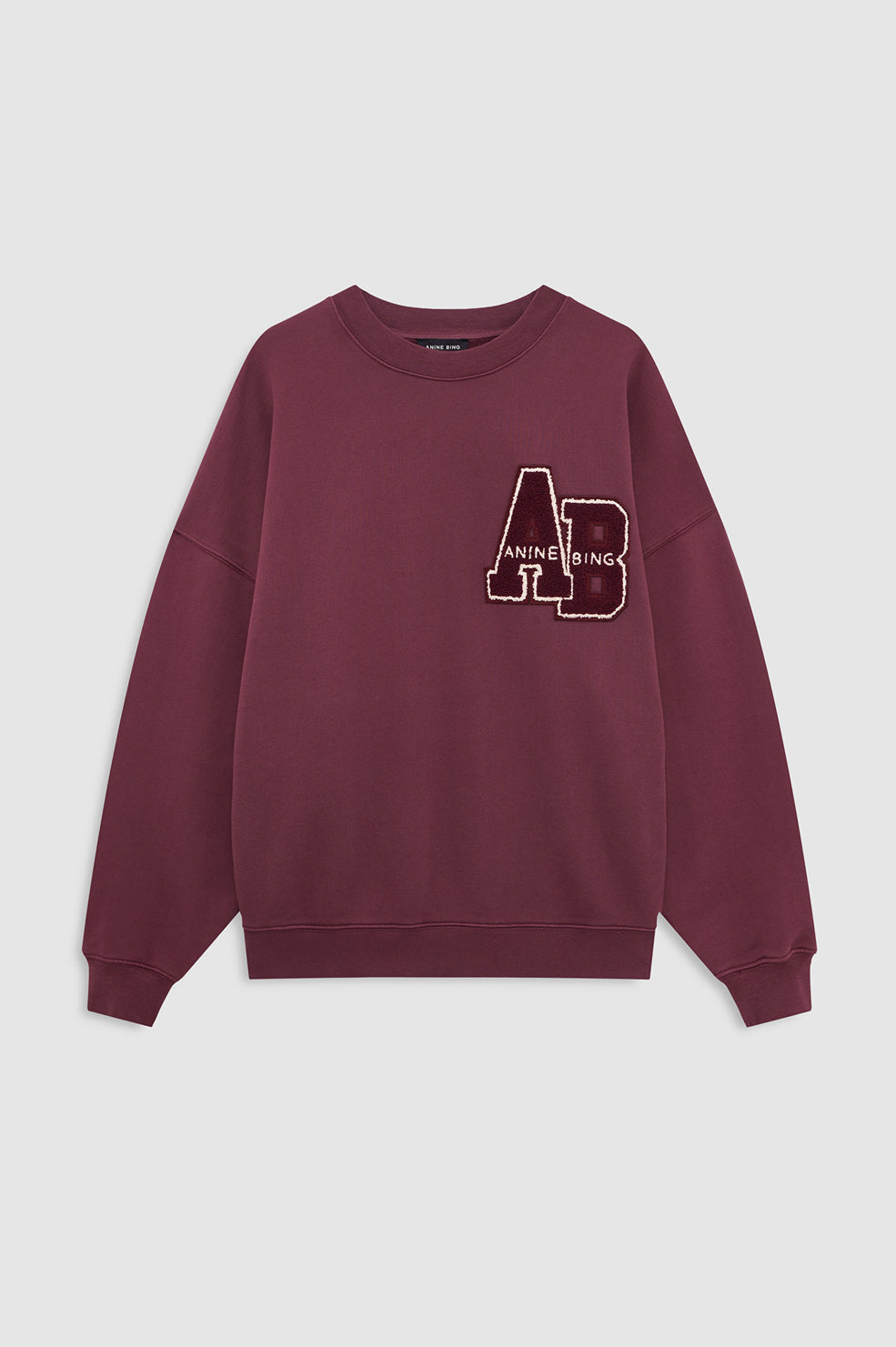 ANINE BING Miles Sweatshirt Letterman - Fig - front view