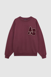 ANINE BING Miles Sweatshirt Letterman - Fig - front view