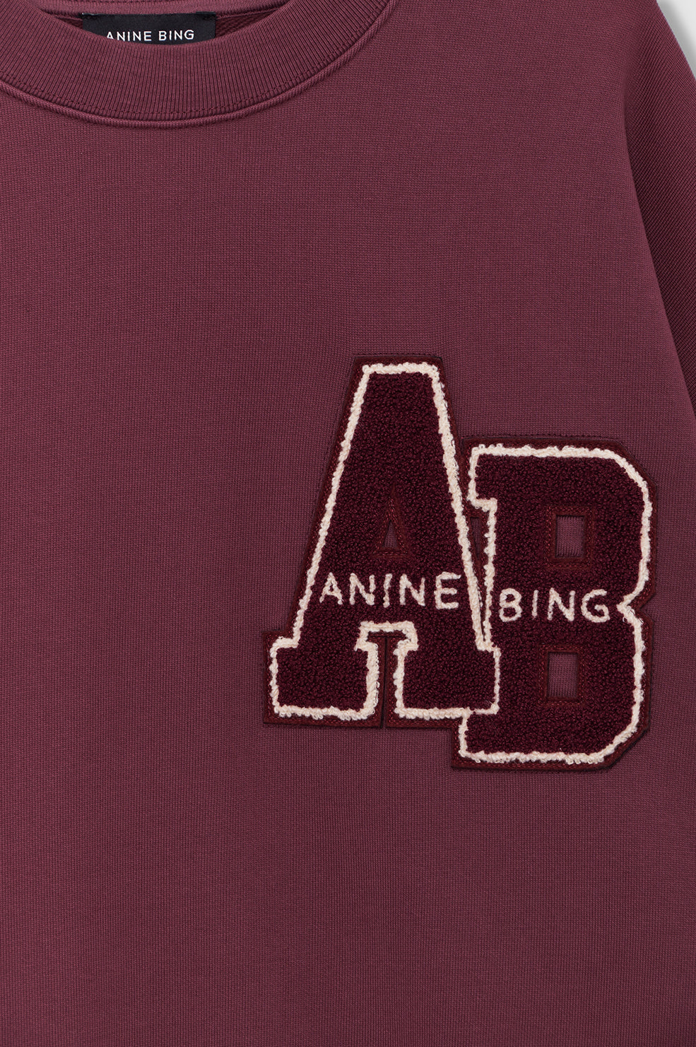 ANINE BING Miles Sweatshirt Letterman - Fig - detail view