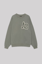 ANINE BING Miles Sweatshirt Letterman - Sage - front view