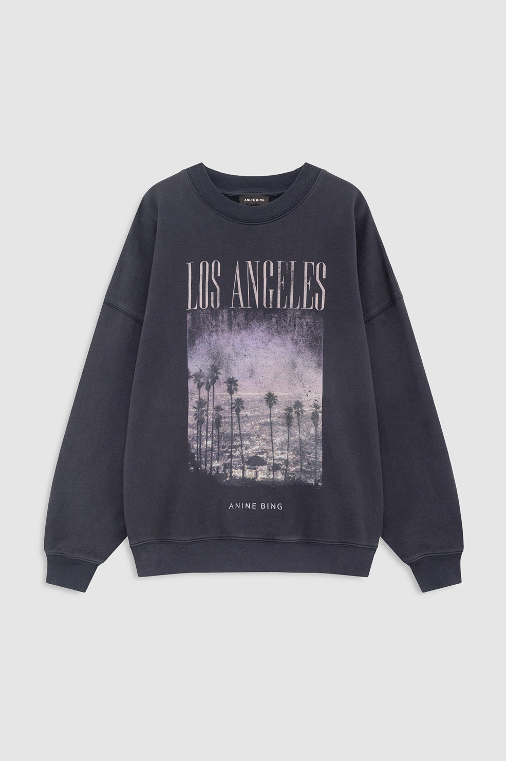 ANINE BING Miles Sweatshirt Los Angeles - Vintage Black - front view