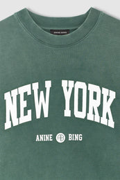 ANINE BING Miles Sweatshirt New York University - Cilantro - detail view
