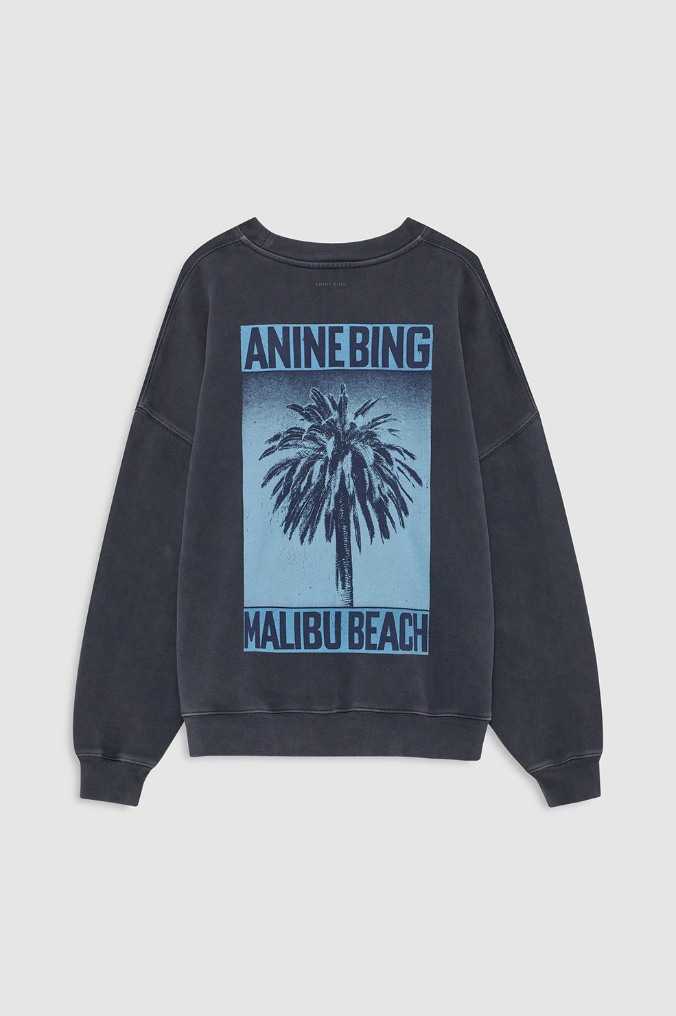 ANINE BING Miles Sweatshirt Palm - Washed Black - back view