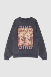 ANINE BING Miles Sweatshirt Tiger Bing - Washed Black- front view