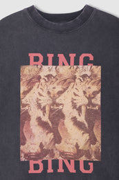 ANINE BING Miles Sweatshirt Tiger Bing - Washed Black - detail view
