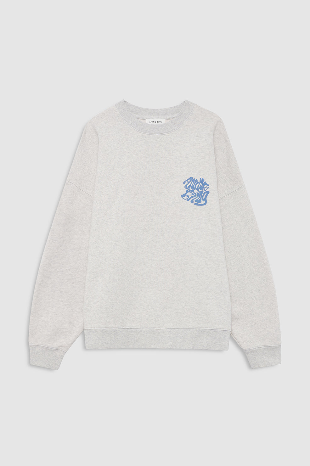 ANINE BING Miles Sweatshirt Waves - Heather Grey - front view
