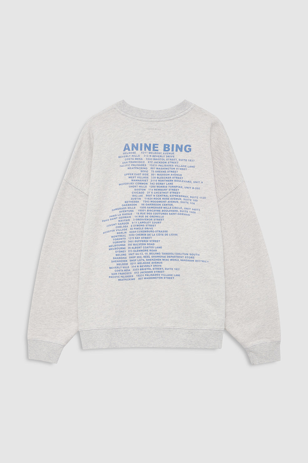 ANINE BING Miles Sweatshirt Waves - Heather Grey - back view