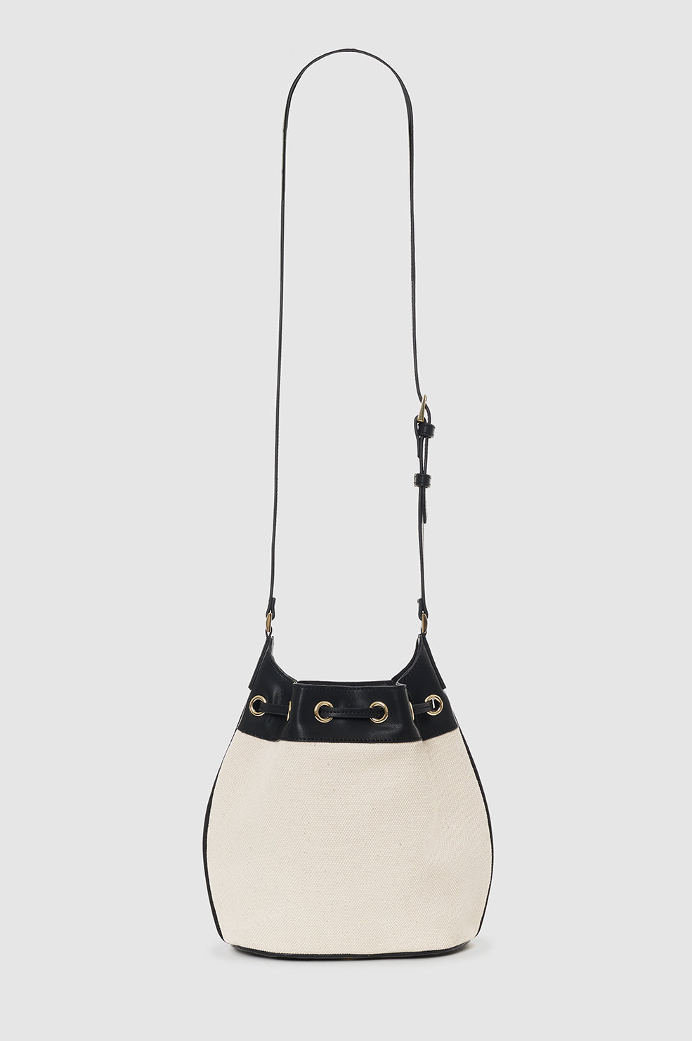 ANINE BING Mini Alana Bucket Bag - Natural - Back view
