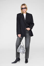 ANINE BING Mini Alana Bucket Bag - Python - on model front