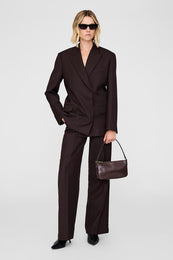 ANINE BING Mini Elly Bag - Dark Brown - On Model View