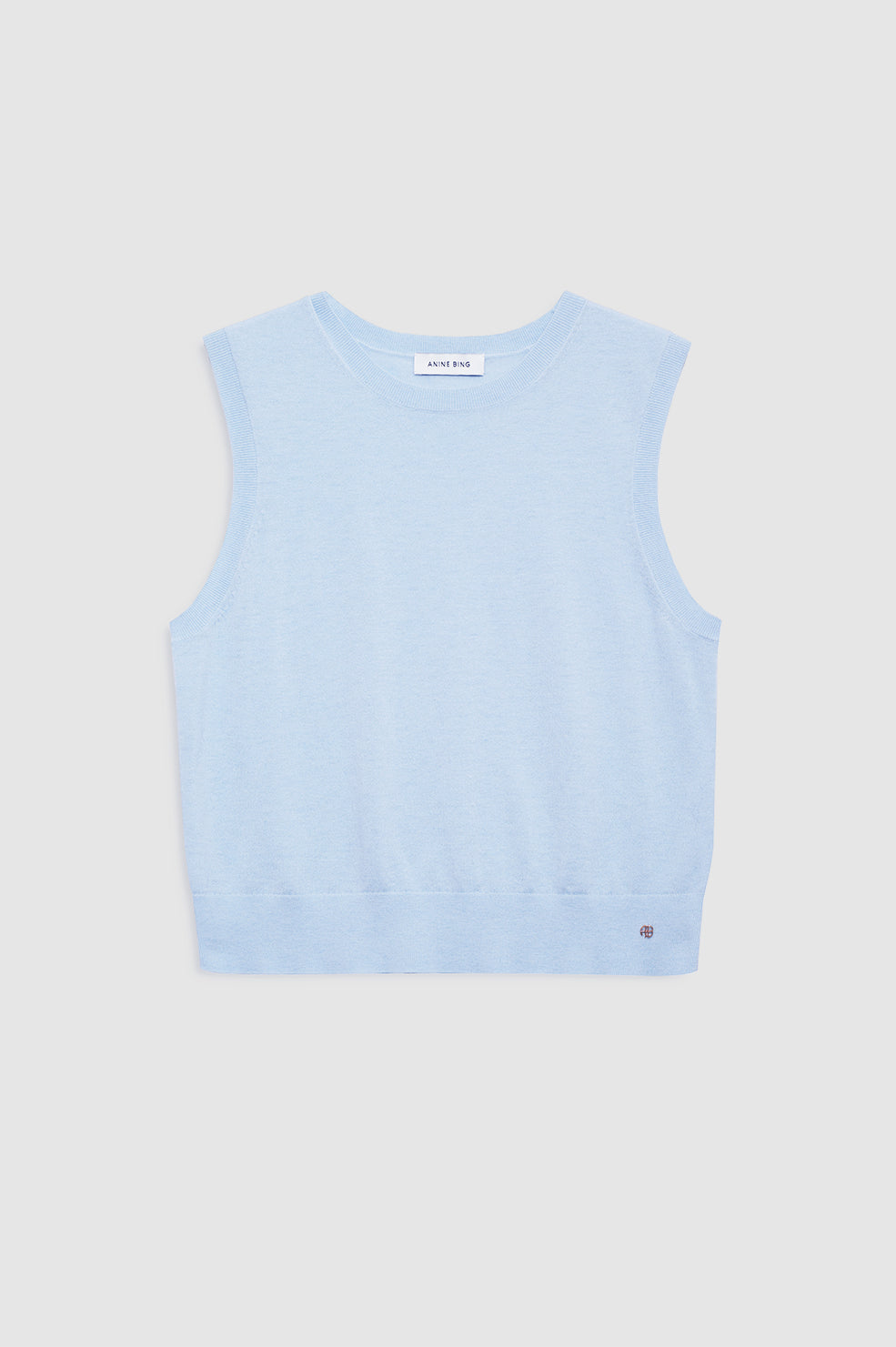 featured-img|ANINE BING Moni Crop Tank - Pale Blue - front view