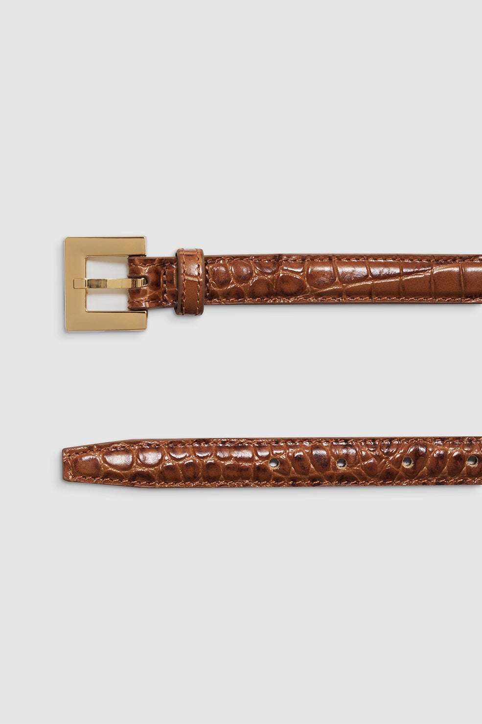 ANINE BING Nicola Belt - Embossed Brown - detail view