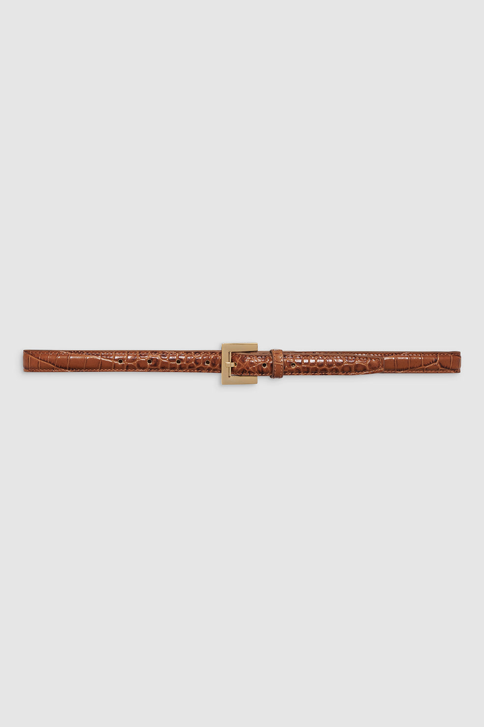 ANINE BING Nicola Belt - Embossed Brown - front view