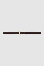 ANINE BING Nicola Belt - Dark Brown Suede - front view