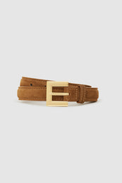 ANINE BING Nicola Belt - Tobacco - rolled up view