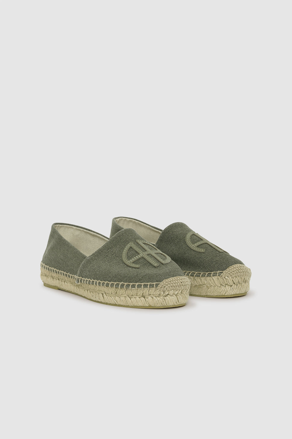 ANINE BING Paloma Espadrilles - Sage - pair front view
