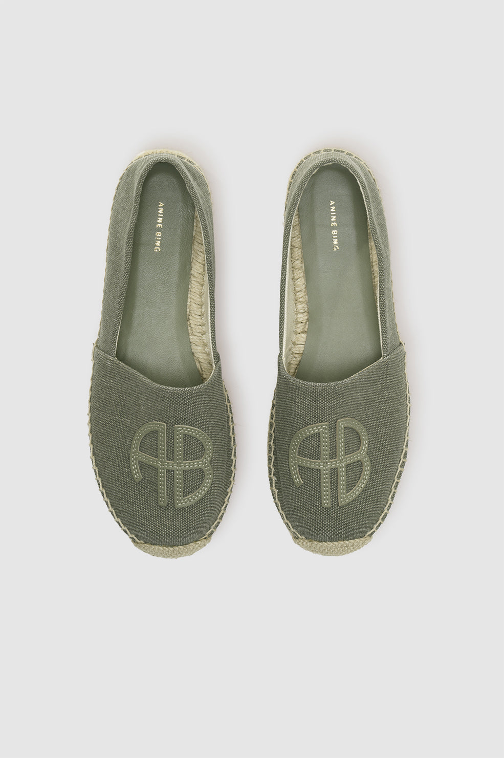 ANINE BING Paloma Espadrilles - Sage - top view