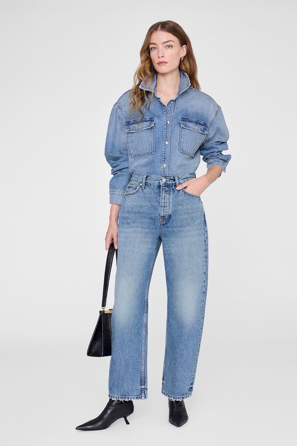 ANINE BING Paxton Shirt - Baltic Blue