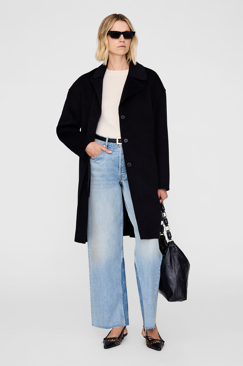 Portia Coat - Black Cashmere Blend