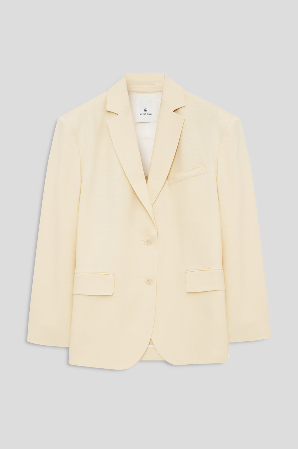 |ANINE BING Quinn Blazer - Butter Yellow - front view