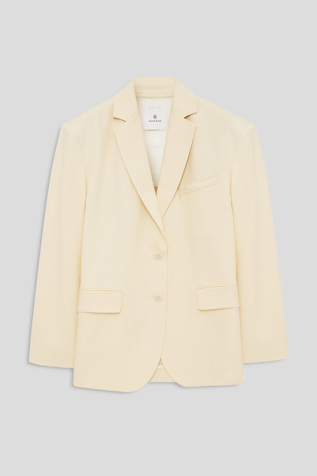 |ANINE BING Quinn Blazer - Butter Yellow - front view