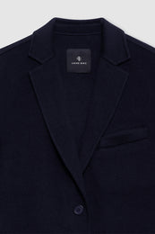 ANINE BING Quinn Blazer - Midnight Blue Cashmere Blend - detail view