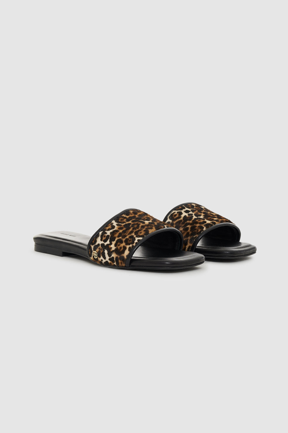 ANINE BING Ria Slides - Leopard - pair front view