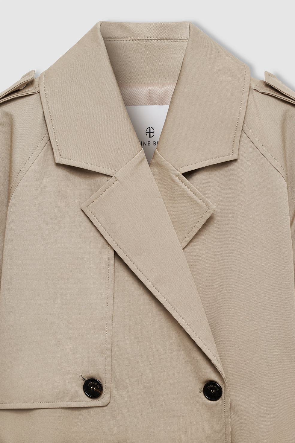 ANINE BING Rickie Maxi Trench - Beige - detail view