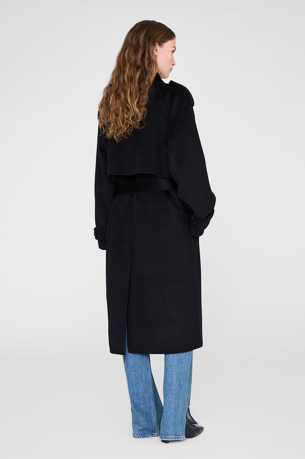 Rickie Maxi Trench - Black Cashmere Blend