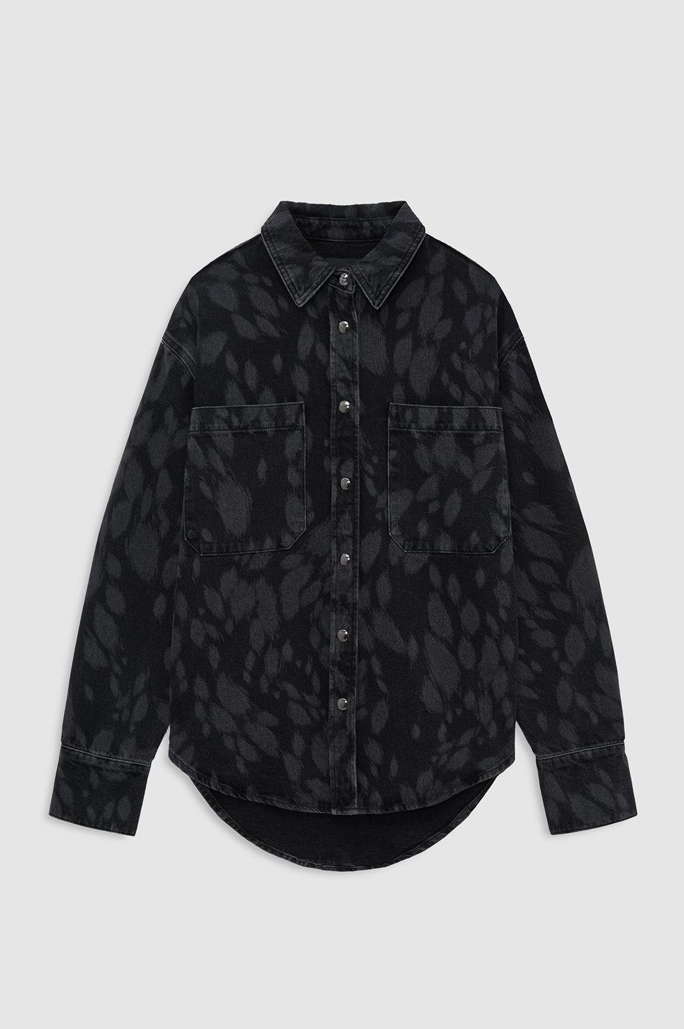 ANINE BING Samy Shirt - Abstract Washed Black - front view