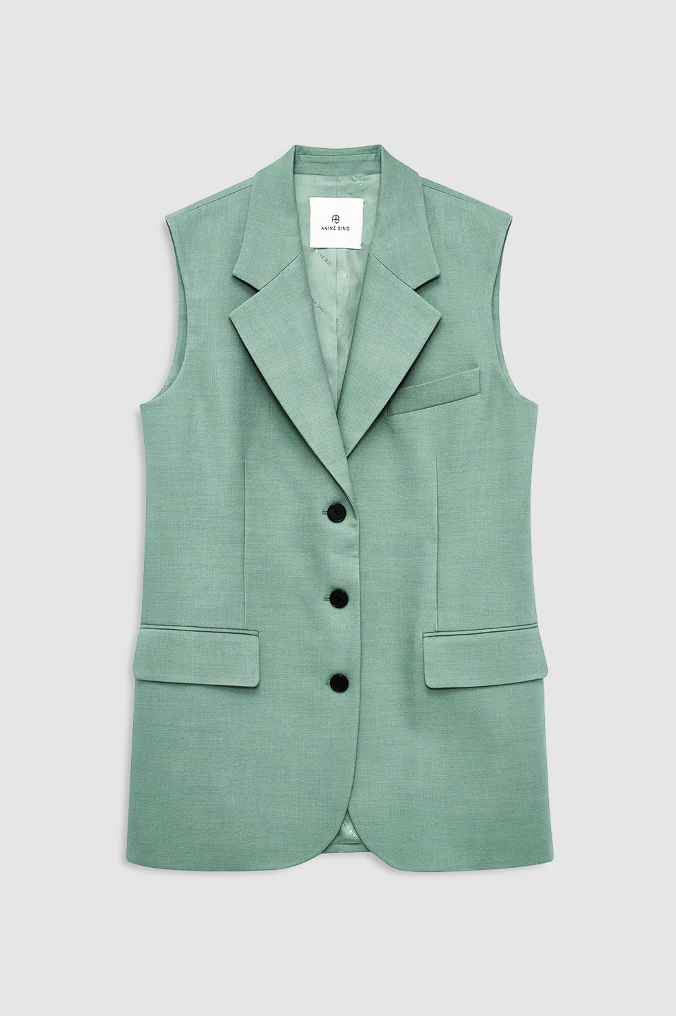 ANINE BING Sara Vest - Sea Foam Green - front view