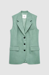 ANINE BING Sara Vest - Sea Foam Green - front view