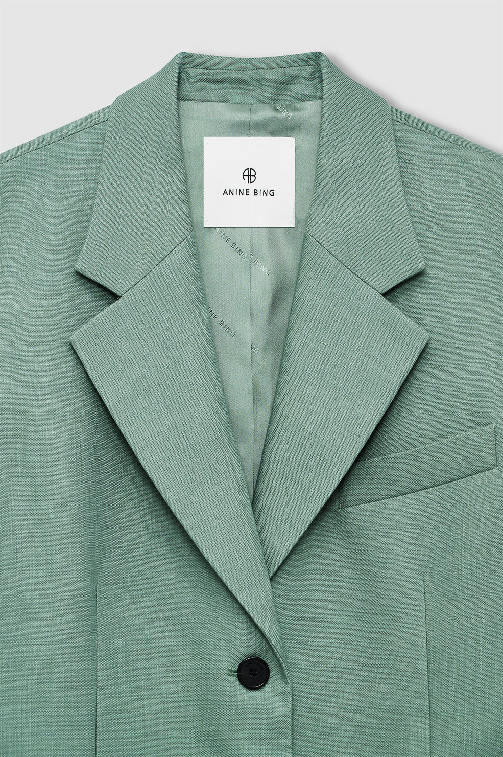 ANINE BING Sara Vest - Sea Foam Green - detail view