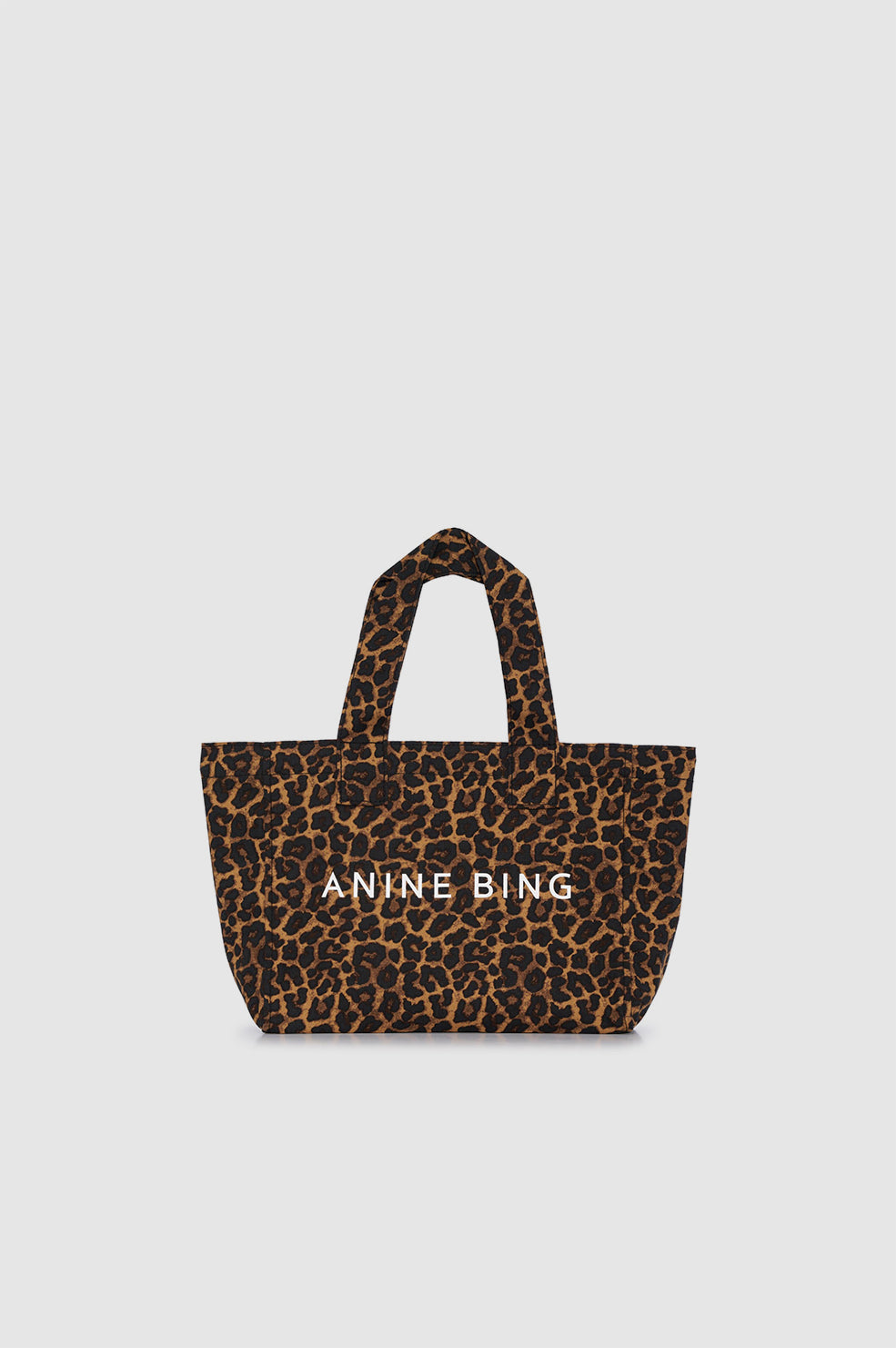 Small Leo Canvas Tote - Black And Brown Leopard