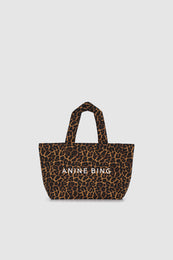 Small Leo Canvas Tote - Black And Brown Leopard