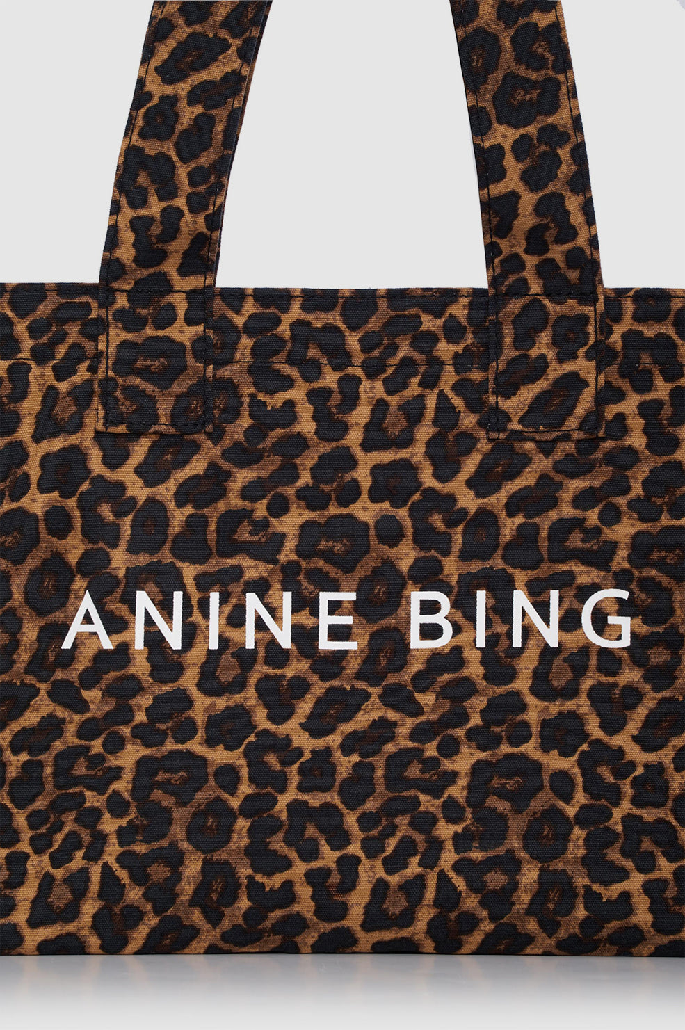 Small Leo Canvas Tote - Black And Brown Leopard