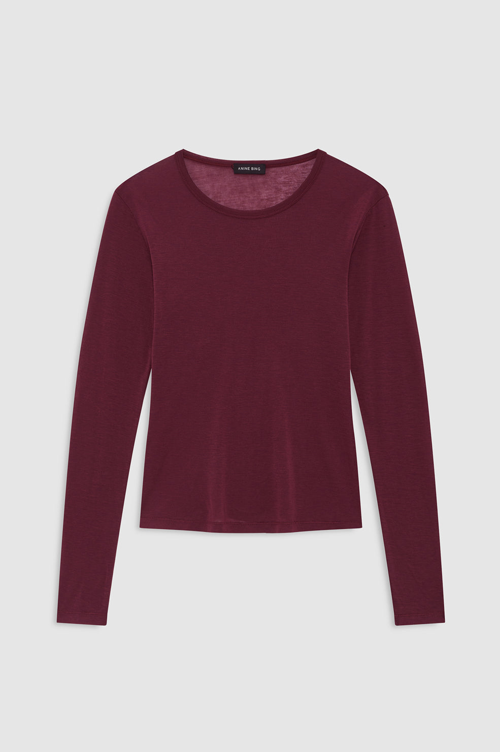 ANINE BING Sylvie Long Sleeve Tee - Fig - front view