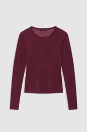ANINE BING Sylvie Long Sleeve Tee - Fig - front view