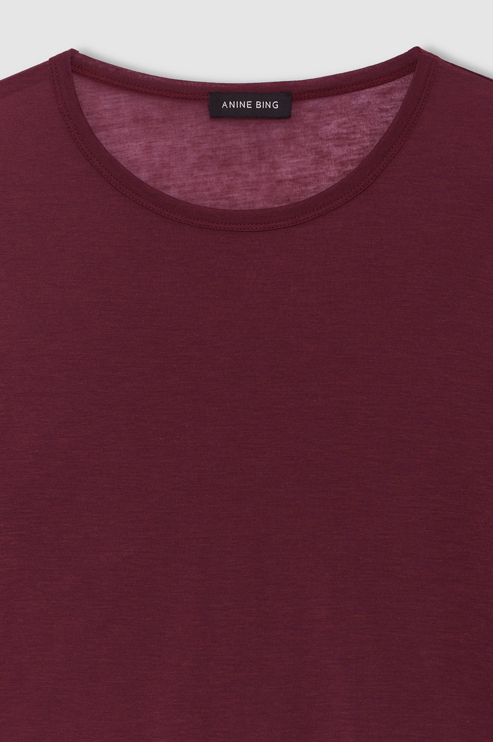 ANINE BING Sylvie Long Sleeve Tee - Fig - detail view