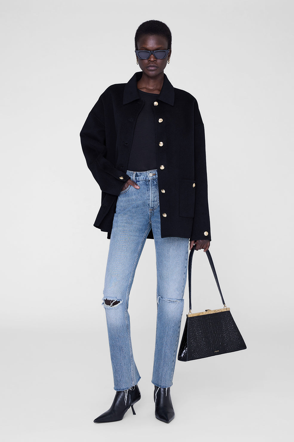 Sylvie Long Sleeve Tee - Black