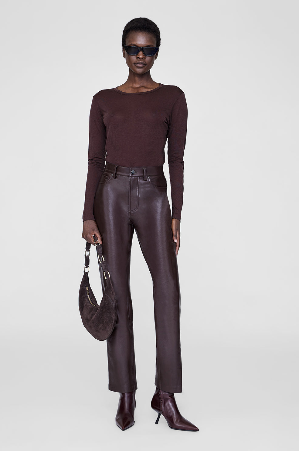 Sylvie Long Sleeve Tee - Dark Brown