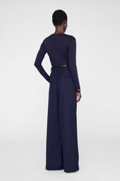 ANINE BING Sylvie Long Sleeve Tee - Midnight Blue - on model back
