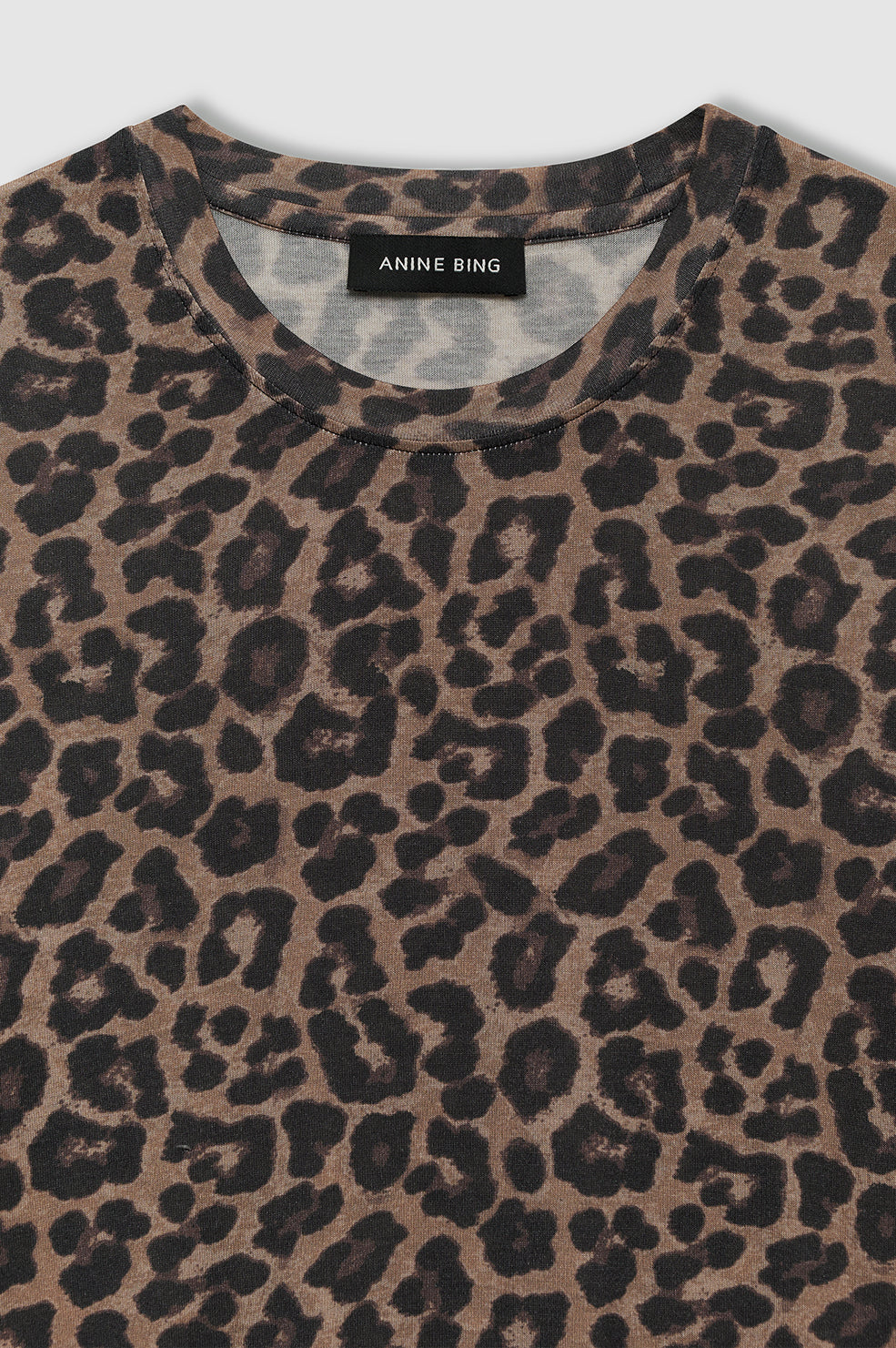 ANINE BING Sylvie Tee - Black And Brown Leopard - Detail View