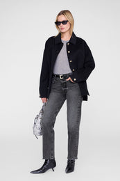 ANINE BING Sylvie Tee - Grey - on model front second image