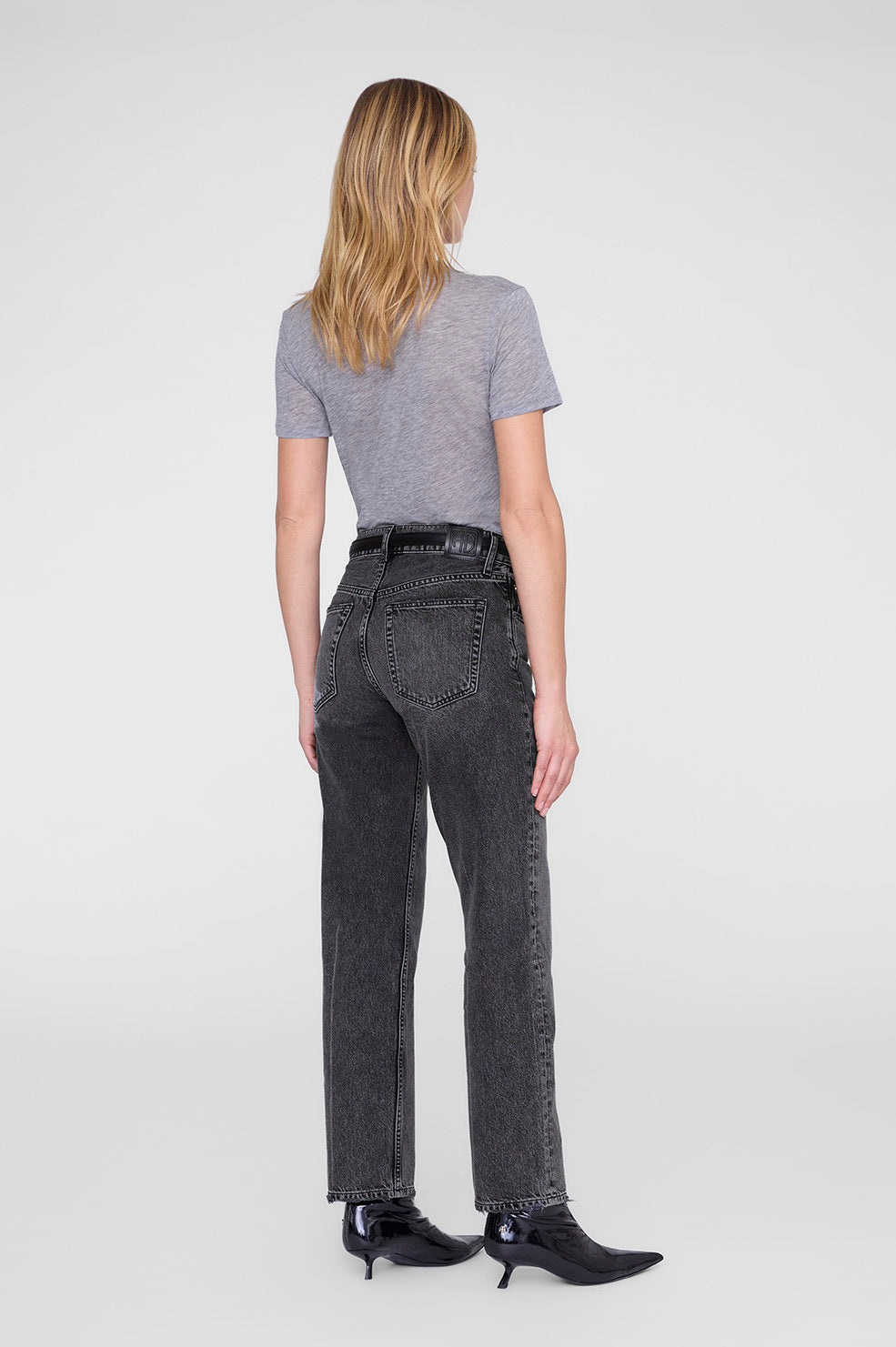 ANINE BING Sylvie Tee - Grey - on model back