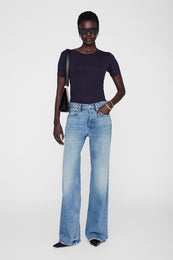 ANINE BING Sylvie Tee - Midnight Blue - on model front
